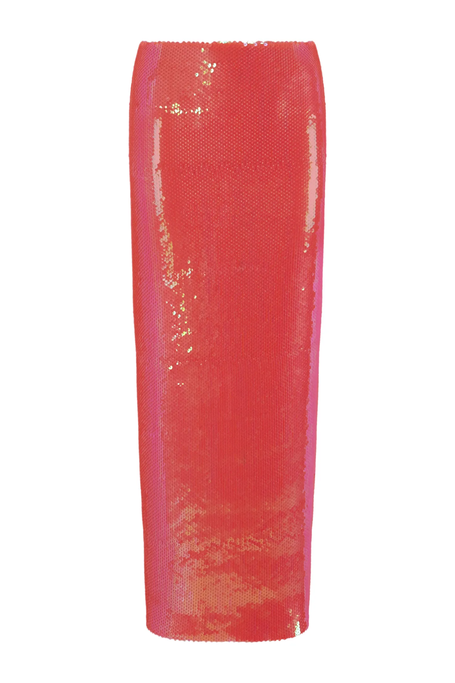 falda midi lentejuelas coral